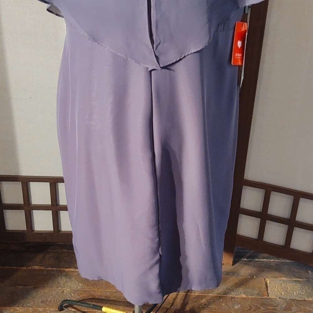 JJ's House Stormy V-neck Ruffle Knee-length Bridesmaid Dress Sz 16W NWT - Picture 7 of 11